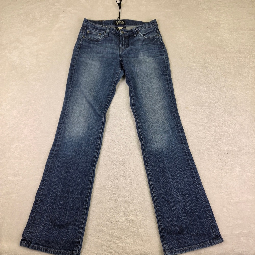 Lucky Brand Dungarees Blue Bootcut Jeans Womens 4/27 Long Inseam Medium Wash
